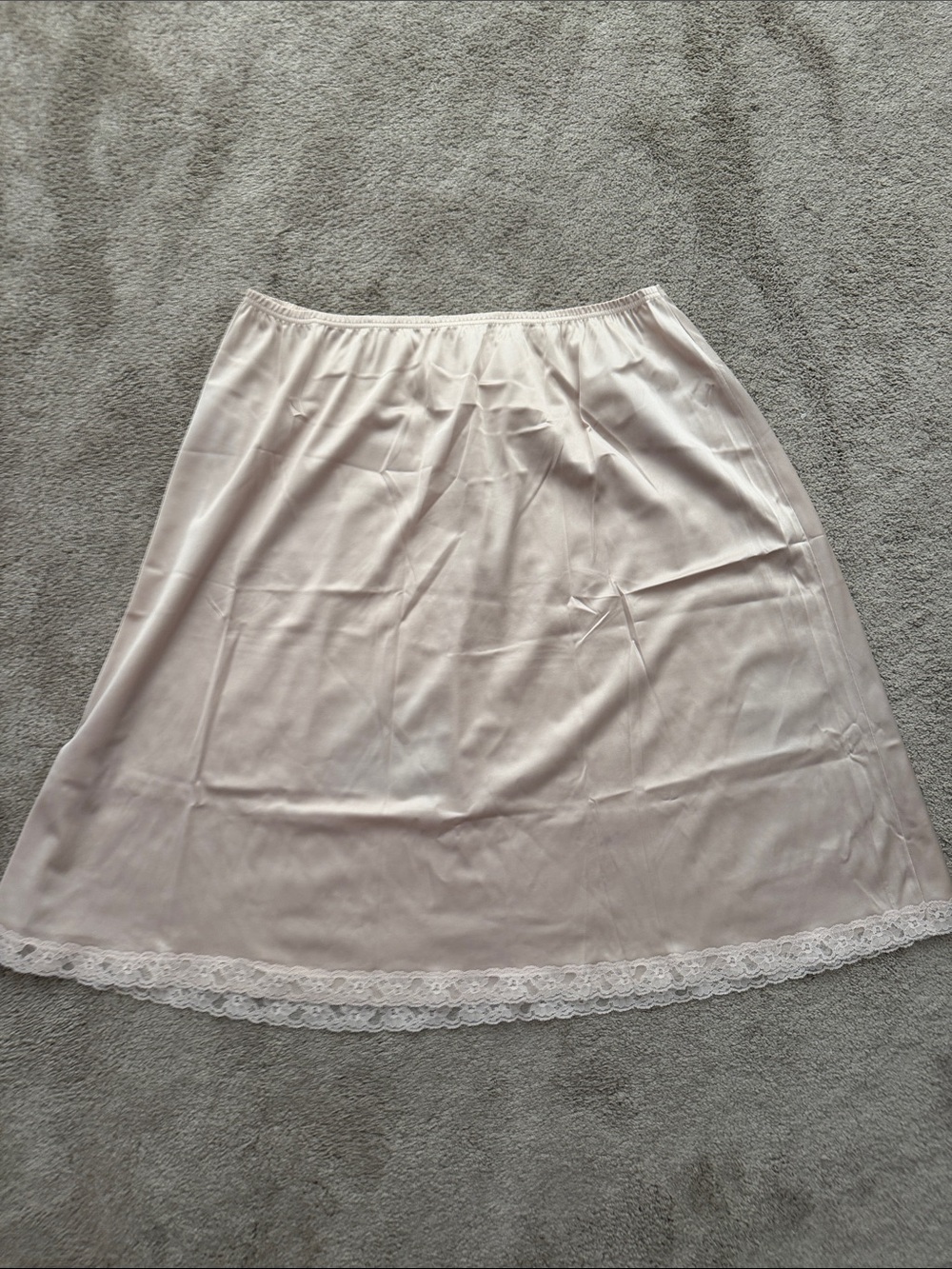 Vintage JCPenney beige A-Line Half Slip Skirt with Lace Trim XXL
